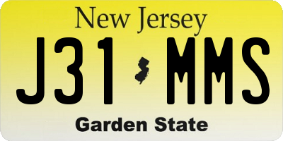 NJ license plate J31MMS