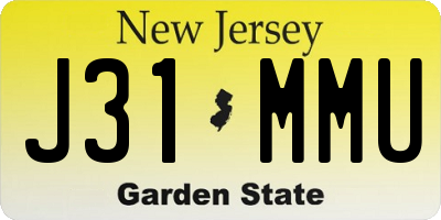 NJ license plate J31MMU