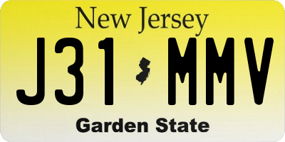 NJ license plate J31MMV