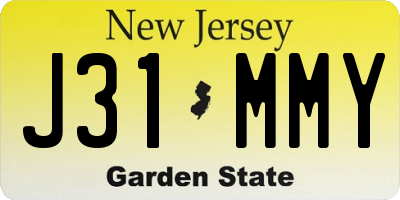 NJ license plate J31MMY
