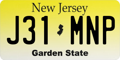 NJ license plate J31MNP