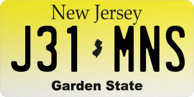 NJ license plate J31MNS