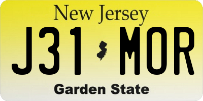 NJ license plate J31MOR