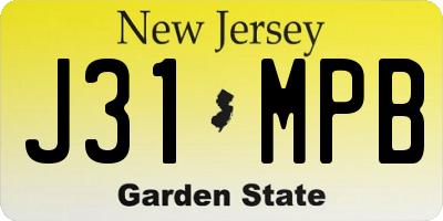 NJ license plate J31MPB