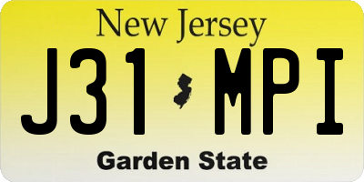 NJ license plate J31MPI