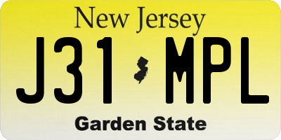 NJ license plate J31MPL