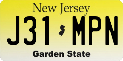 NJ license plate J31MPN
