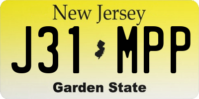 NJ license plate J31MPP