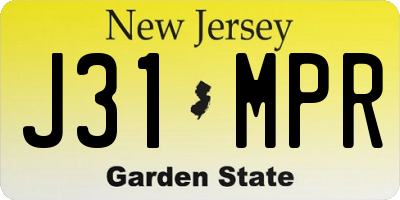 NJ license plate J31MPR