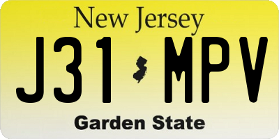 NJ license plate J31MPV