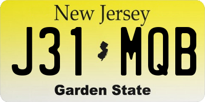 NJ license plate J31MQB