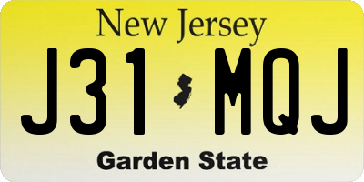 NJ license plate J31MQJ