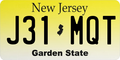 NJ license plate J31MQT