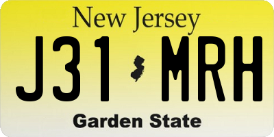 NJ license plate J31MRH