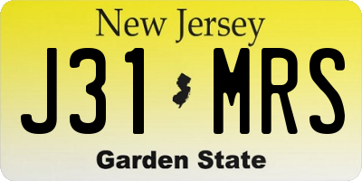 NJ license plate J31MRS