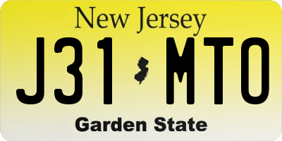 NJ license plate J31MTO
