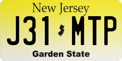 NJ license plate J31MTP