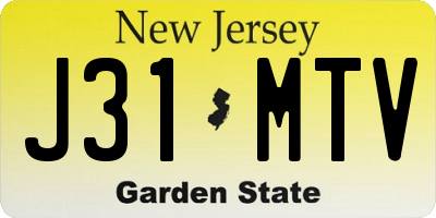 NJ license plate J31MTV