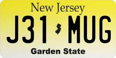 NJ license plate J31MUG