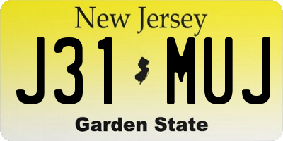 NJ license plate J31MUJ