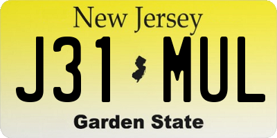NJ license plate J31MUL