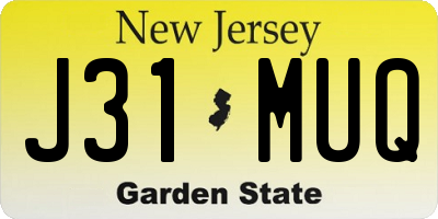 NJ license plate J31MUQ