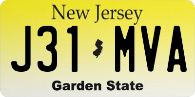 NJ license plate J31MVA