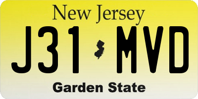 NJ license plate J31MVD