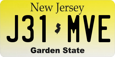 NJ license plate J31MVE