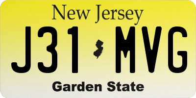NJ license plate J31MVG