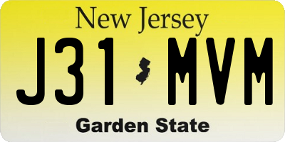 NJ license plate J31MVM