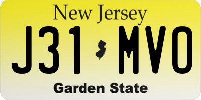 NJ license plate J31MVO