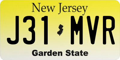 NJ license plate J31MVR