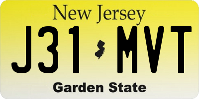 NJ license plate J31MVT
