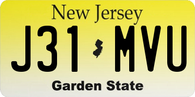 NJ license plate J31MVU