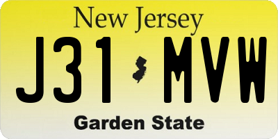 NJ license plate J31MVW