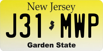 NJ license plate J31MWP