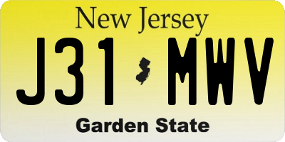 NJ license plate J31MWV