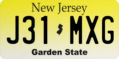 NJ license plate J31MXG