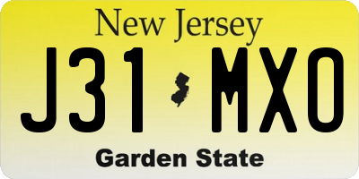 NJ license plate J31MXO