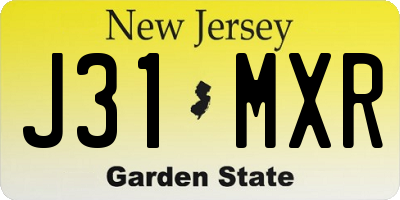 NJ license plate J31MXR