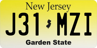 NJ license plate J31MZI