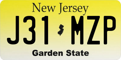 NJ license plate J31MZP
