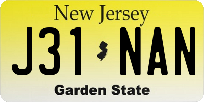 NJ license plate J31NAN