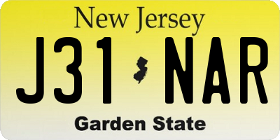 NJ license plate J31NAR