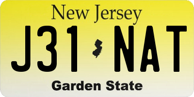 NJ license plate J31NAT