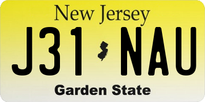 NJ license plate J31NAU
