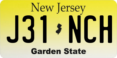 NJ license plate J31NCH