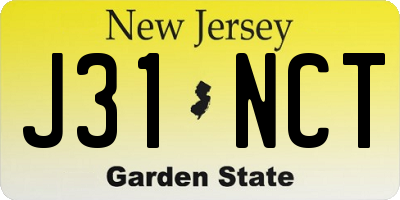 NJ license plate J31NCT