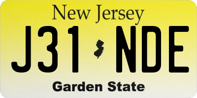 NJ license plate J31NDE